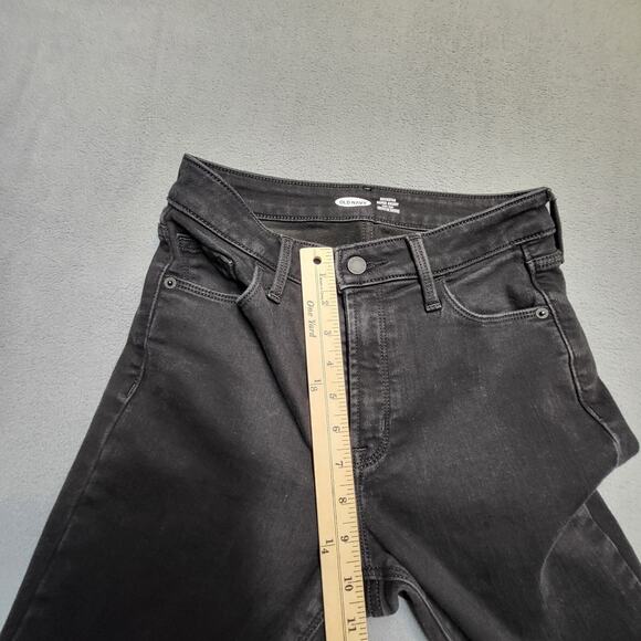 Old Navy Jeans Womens 4 Black Rockstar Super Skinny Distressed Denim Stretch - Picture 7 of 10